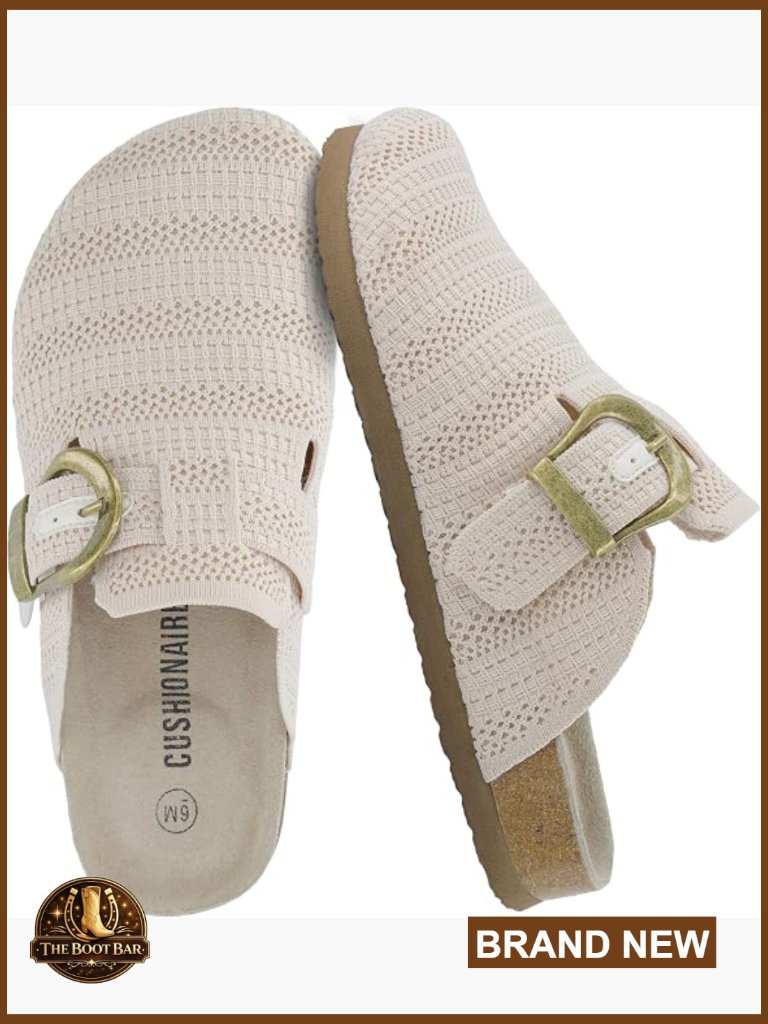 Women's Slip-On Clogs With Textured Knit Upper And Cushioned Footbed